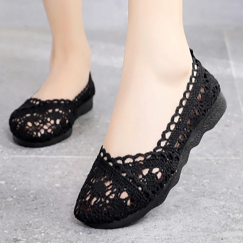 Zapatos de mujer 2024: Malla transpirable y suela blanda.