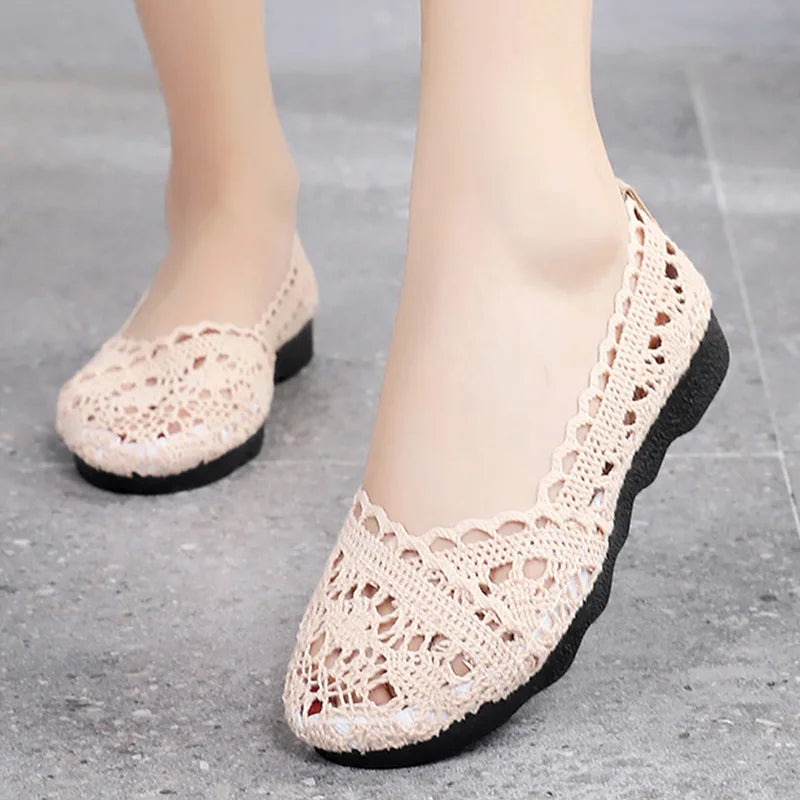 Zapatos de mujer 2024: Malla transpirable y suela blanda.